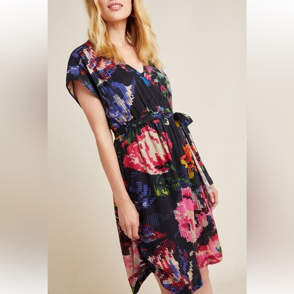 Anthropologie Dresses & Skirts - Anthropologie Astrid Needlepoint Floral Pockets V-Neck Dress Modal bobo size M